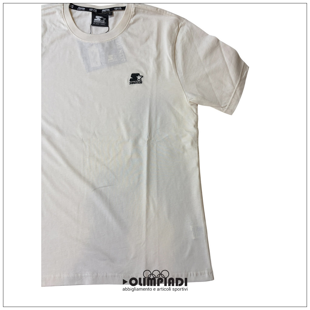T-shirt Uomo Starter Crema 100% Cotone Made in Italy - 74321