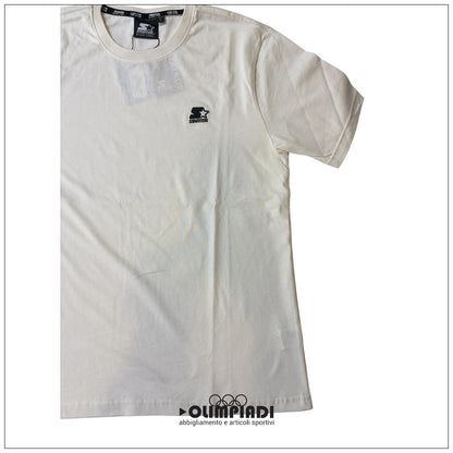 T-shirt Uomo Starter Crema 100% Cotone Made in Italy - 74321