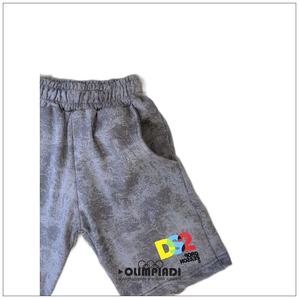 Bermuda Junior DS2 Maltinto Grigio in French Terry - SS26K03