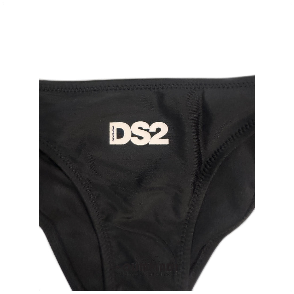 Costume Due Pezzi Bikini Donna DS2 Triangolo e Slip Tanga Nero - SS26WB109