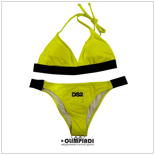 Costume Due Pezzi Donna bikini DS2 Triangolo e Slip Tanga Lime - SS26WB109
