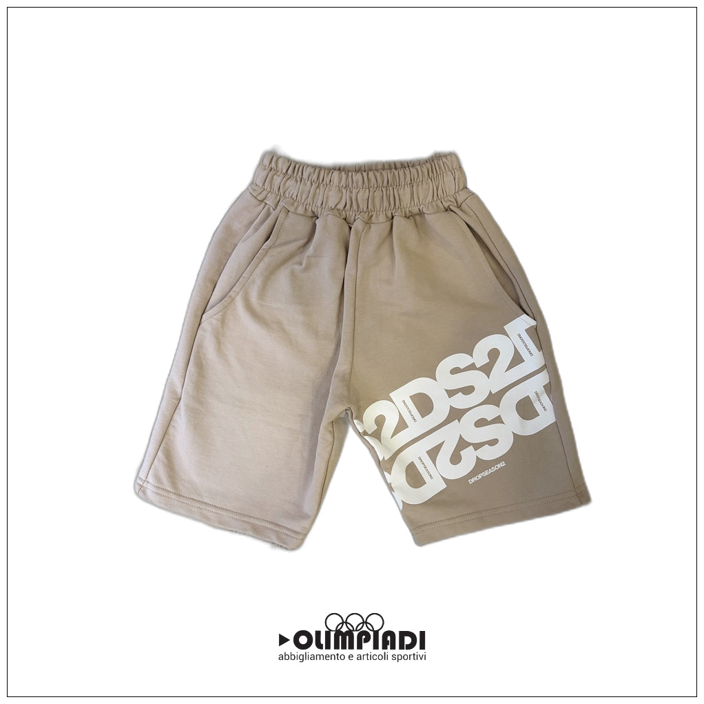 Bermuda Junior DS2 Grigio Sabbia in French Terry - SS26K81