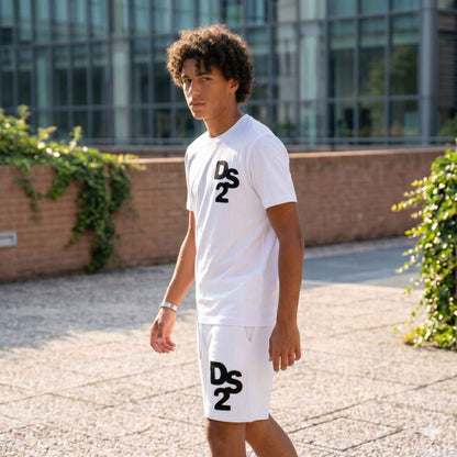 T-shirt Uomo DS2 Bianca in Cotone con Maxi Logo Posteriore - SS26229