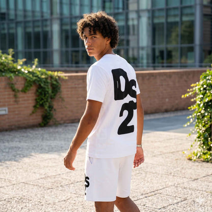 T-shirt Uomo DS2 Bianca in Cotone con Maxi Logo Posteriore - SS26229
