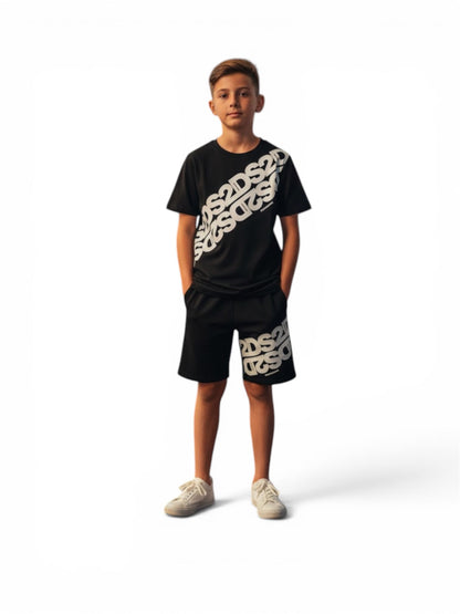 T-shirt Junior DS2 Maxi Stampa Nera - SS26K80