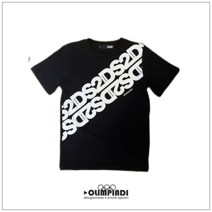 T-shirt Junior DS2 Maxi Stampa Nera - SS26K80