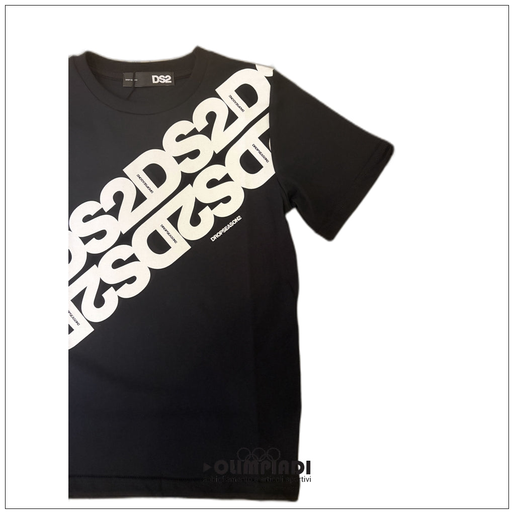 T-shirt Junior DS2 Maxi Stampa Nera - SS26K80