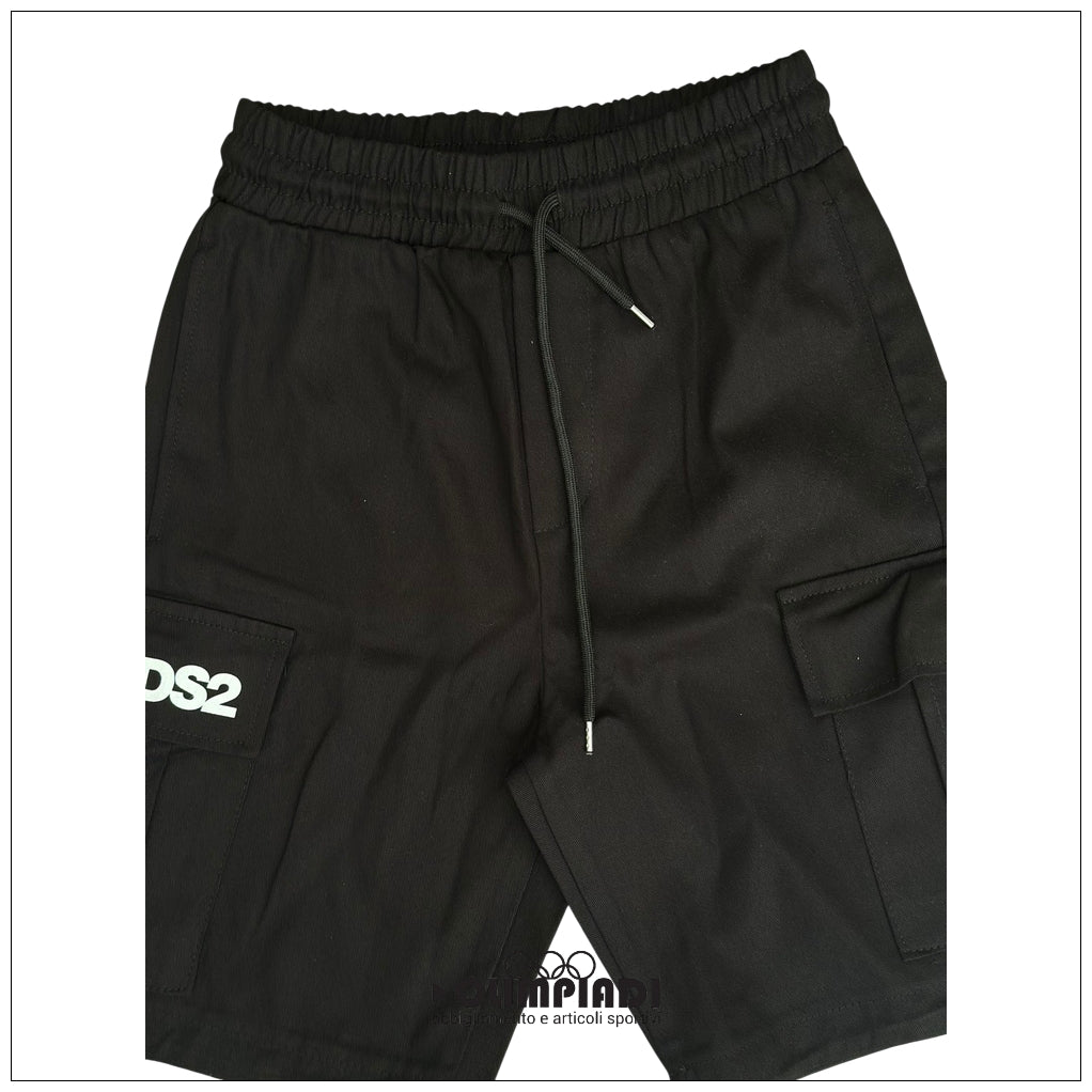 Bermuda Cargo Uomo DS2 Neri in Cotone - SS26218