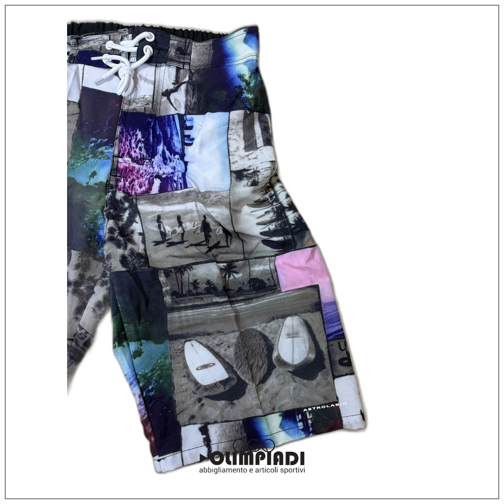 Boxer Mare Uomo Astrolabio Boardshort Stampa Surf - M59E-664