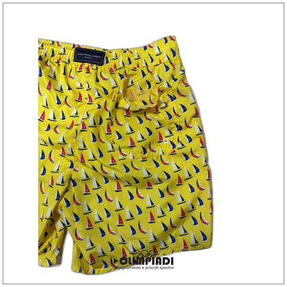 Boxer Mare Uomo Astrolabio Fantasia Barche a Vela Giallo - M77S-053