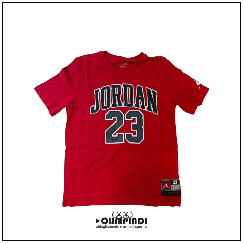 T-shirt Jordan Junior Practice Flight Rossa in Cotone - 95A088-R78