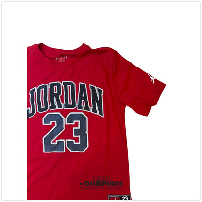 T-shirt Jordan Junior Practice Flight Rossa in Cotone - 95A088-R78