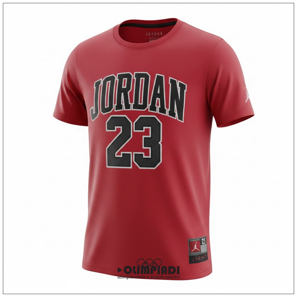 T-shirt Jordan Junior Practice Flight Rossa in Cotone - 95A088-R78