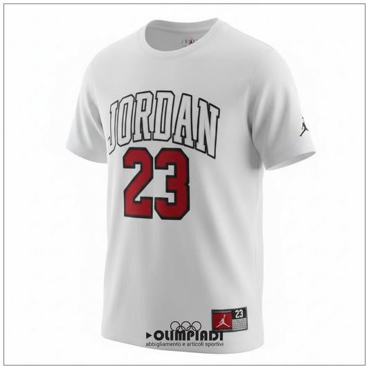 T-shirt Jordan Junior Practice Flight Bianca in Cotone - 95A088-001