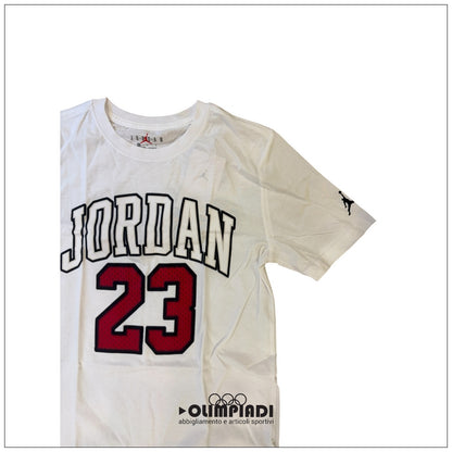 T-shirt Jordan Junior Practice Flight Bianca in Cotone - 95A088-001