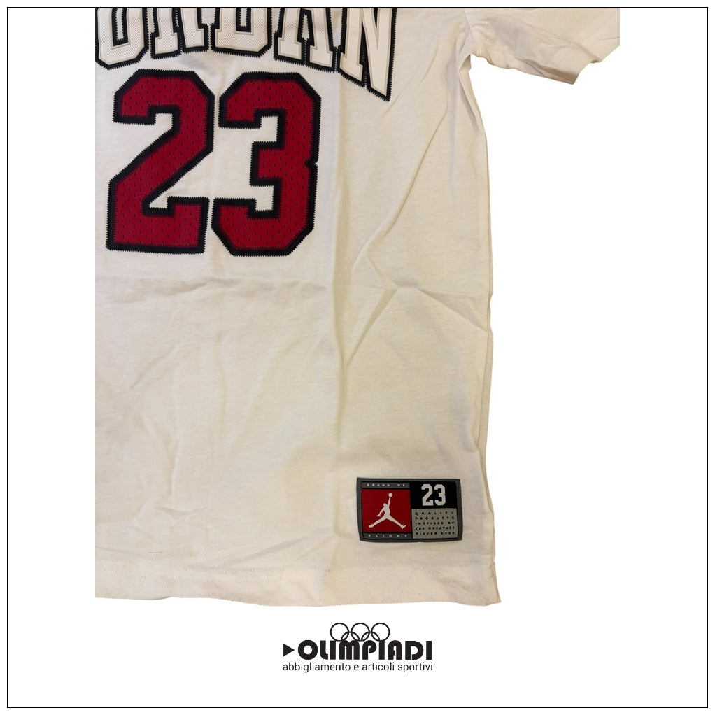 T-shirt Jordan Junior Practice Flight Bianca in Cotone - 95A088-001