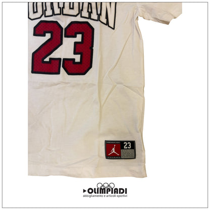 T-shirt Jordan Junior Practice Flight Bianca in Cotone - 95A088-001