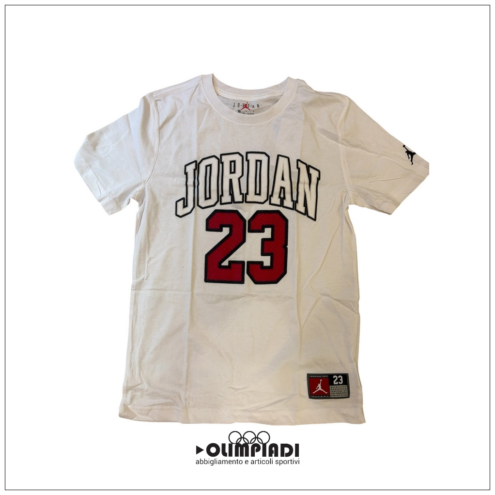 T-shirt Jordan Junior Practice Flight Bianca in Cotone - 95A088-001