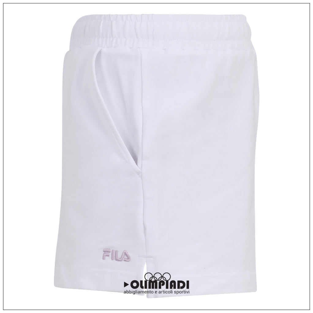Shorts Fila Bersenbrueck Bianchi con Logo Rosa pastello - FAT0231-10001