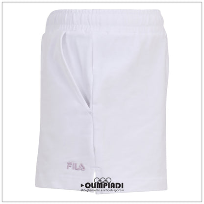 Shorts Fila Bersenbrueck Bianchi con Logo Rosa pastello - FAT0231-10001