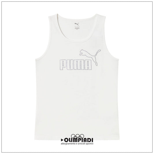 Canotta Donna Puma ESS Logo Rhinestone Bianca - 693864-02