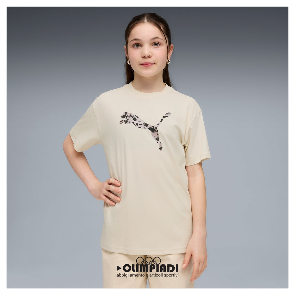 T-shirt Ragazza Puma ESS Graphic Animal Relaxed Beige - 692491-87