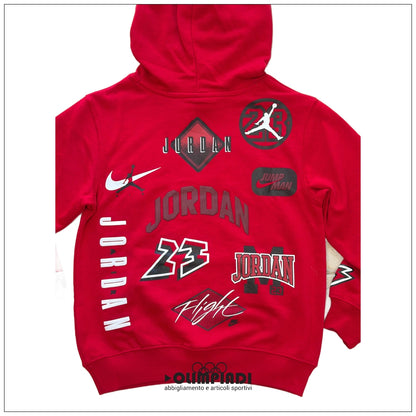 Felpa con Cappuccio Ragazzo Jordan MJ Dynasty Rossa - 95F569-R78