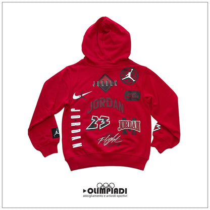 Felpa con Cappuccio Ragazzo Jordan MJ Dynasty Rossa - 95F569-R78