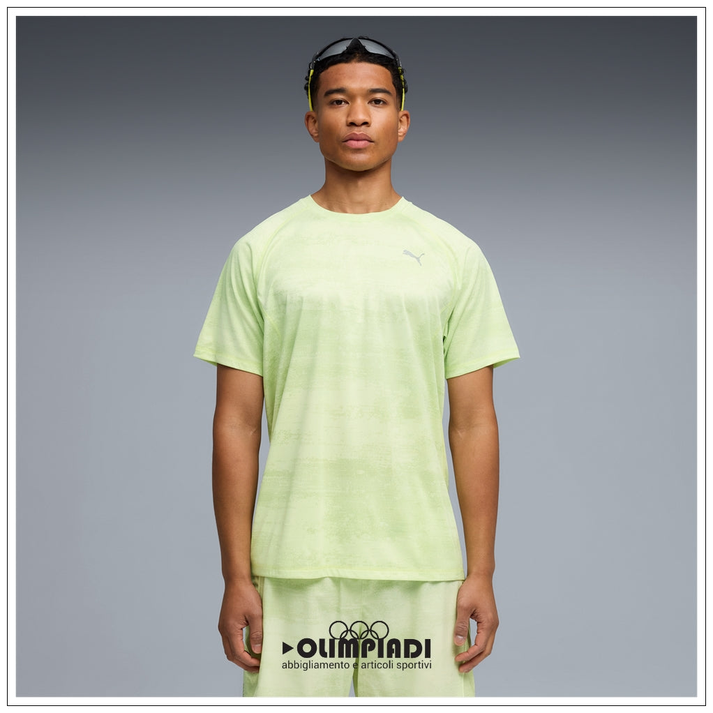 T-shirt Running Uomo Puma Velocity AOP Verde Chiaro - 528415-38