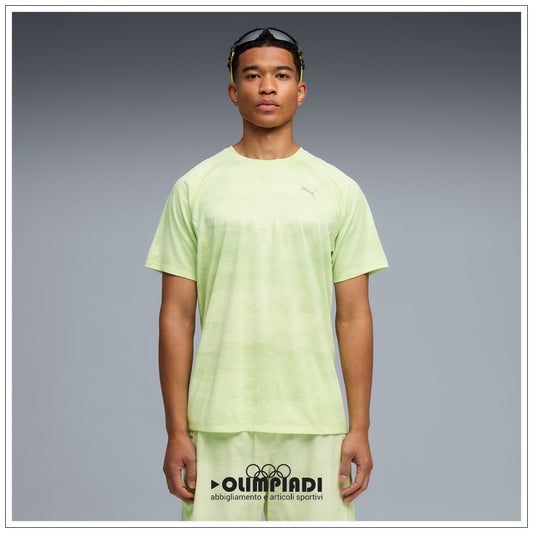 T-shirt Running Uomo Puma Velocity AOP Verde Chiaro - 528415-38