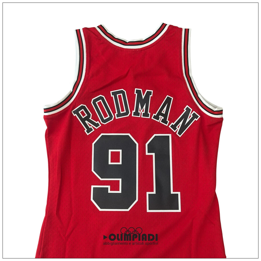 Canotta Basket Uomo Mitchell & Ness Chicago Bulls Dennis Rodman 1997 Rossa