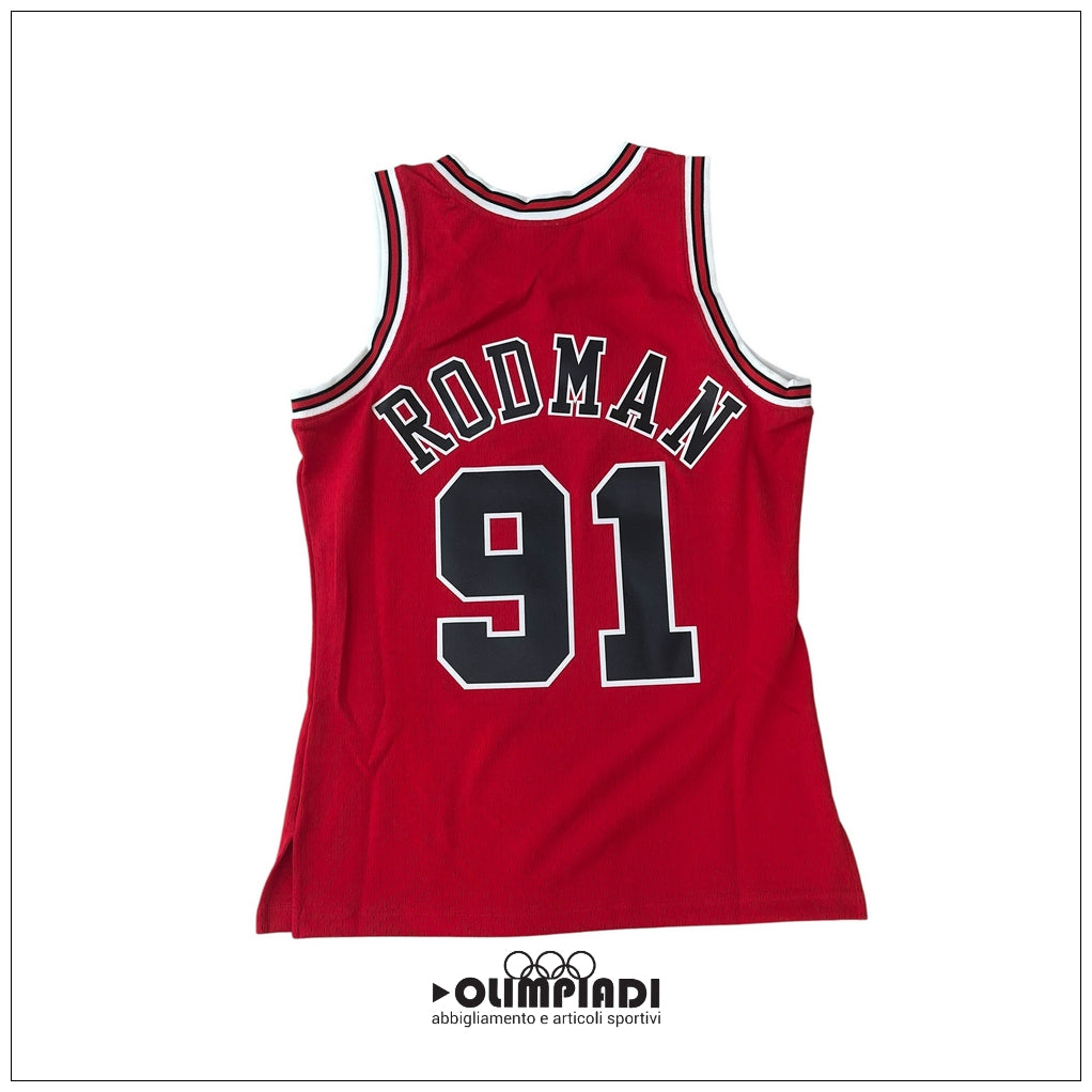 Canotta Basket Uomo Mitchell & Ness Chicago Bulls Dennis Rodman 1997 Rossa