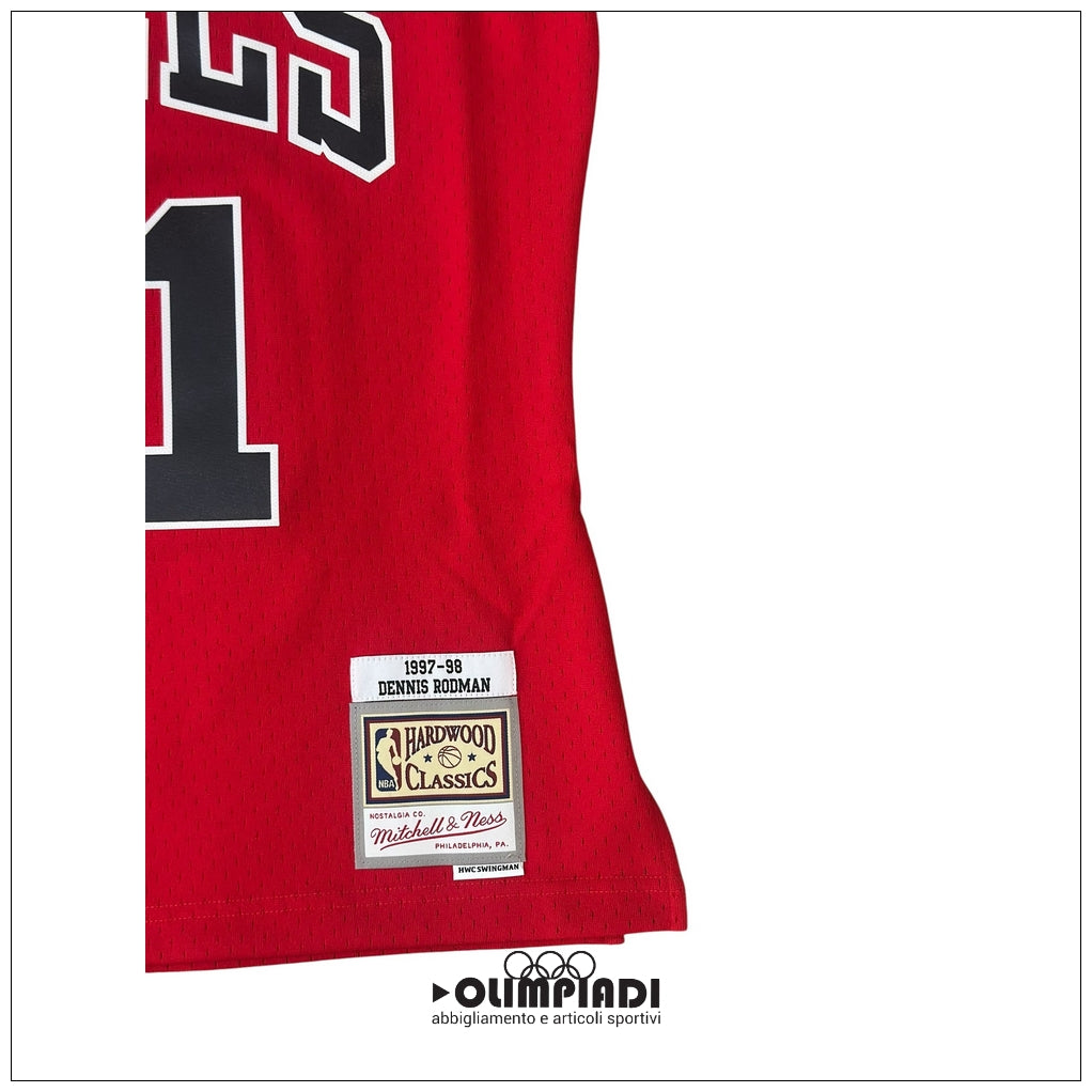 Canotta Basket Uomo Mitchell & Ness Chicago Bulls Dennis Rodman 1997 Rossa