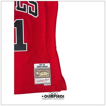 Canotta Basket Uomo Mitchell & Ness Chicago Bulls Dennis Rodman 1997 Rossa
