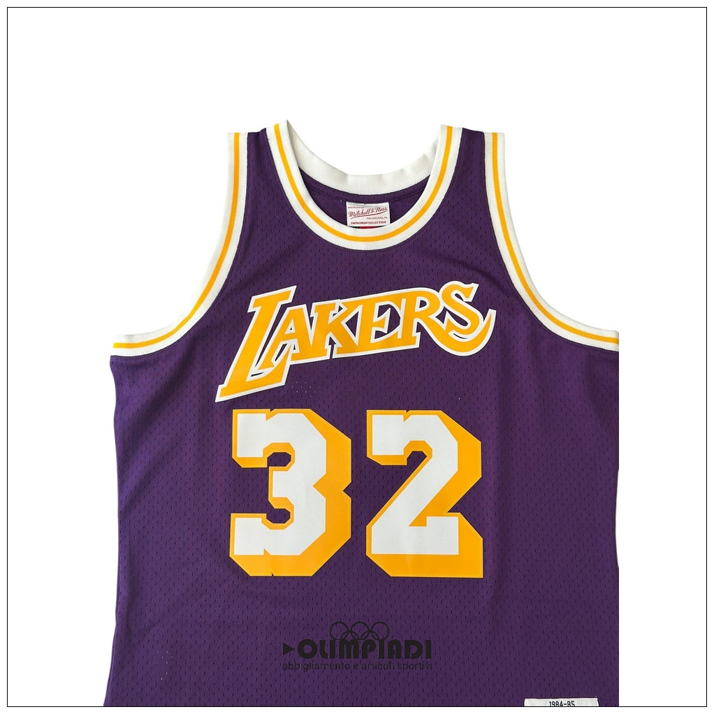 Meta Titolo: Canotta Basket Uomo Mitchell & Ness Los Angeles Lakers Magic Johnson 1984 Viola
