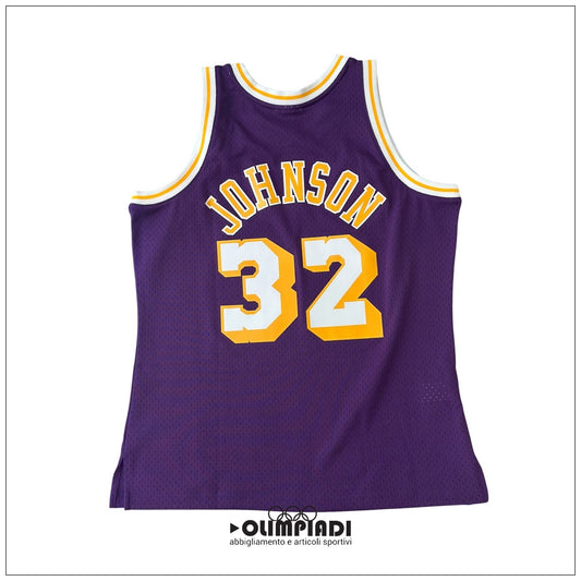 Meta Titolo: Canotta Basket Uomo Mitchell & Ness Los Angeles Lakers Magic Johnson 1984 Viola