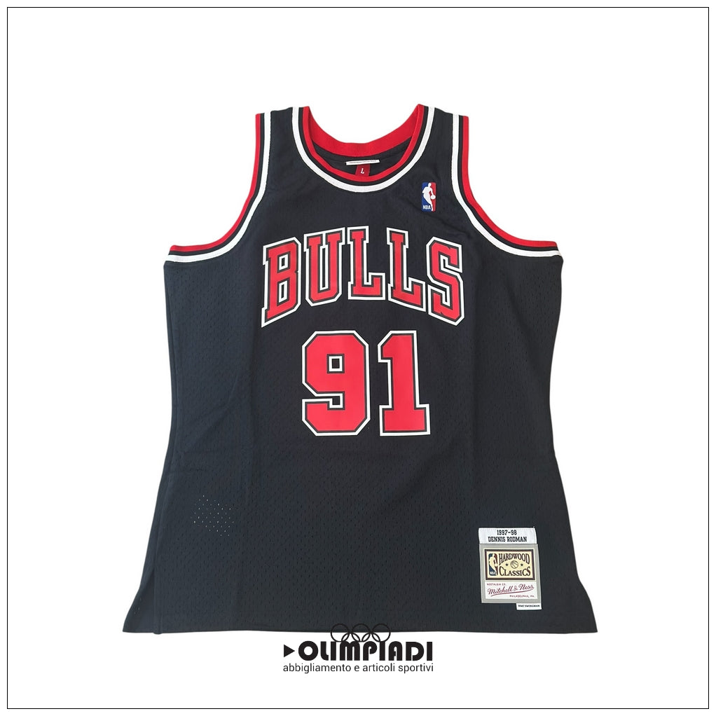 Canotta Basket Uomo Mitchell & Ness Chicago Bulls Dennis Rodman 1997 Nera