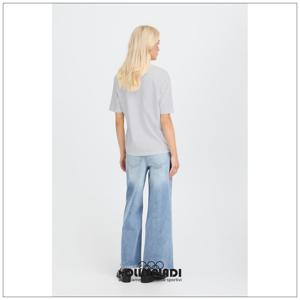 T-shirt Donna b.young Bytrollo Crew Neck Bianca - 20814444