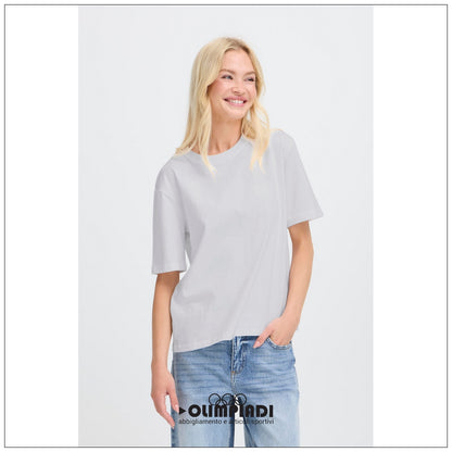 T-shirt Donna b.young Bytrollo Crew Neck Bianca - 20814444