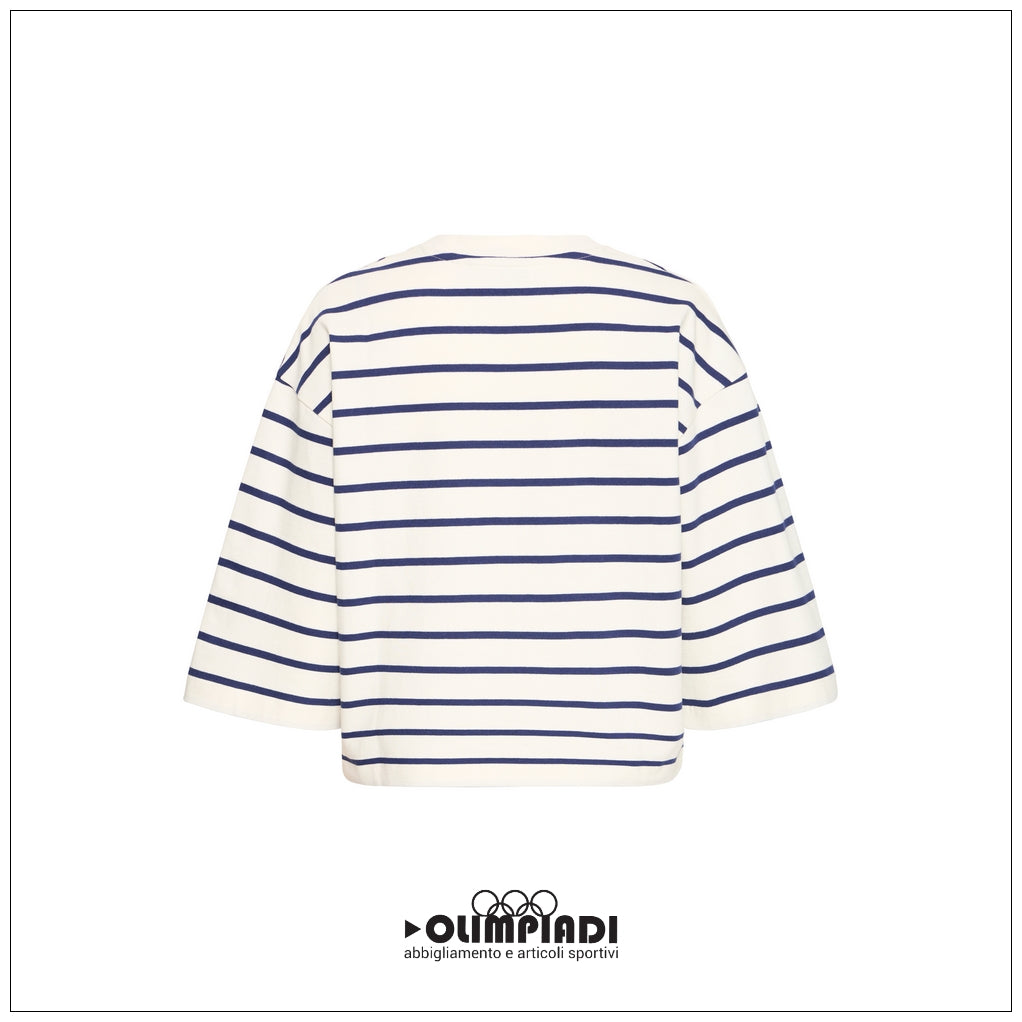 T-shirt Donna b.young Bysaima 3/4 a Righe - 20818628