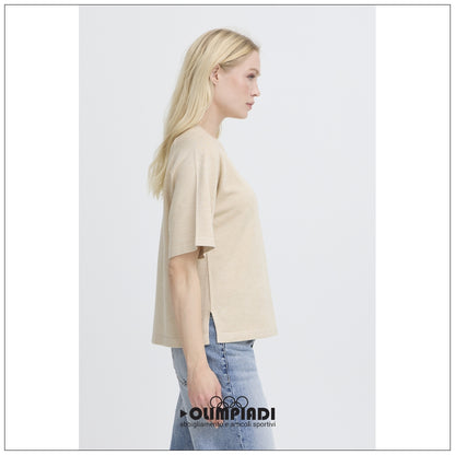 Maglia Donna b.young Bymmorla SS Beige Melange - 20818475