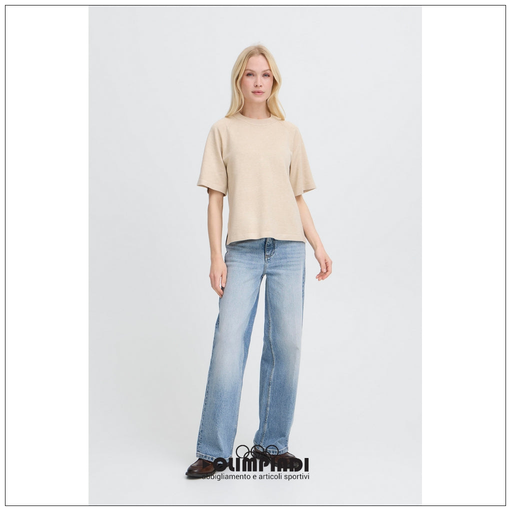 Maglia Donna b.young Bymmorla SS Beige Melange - 20818475