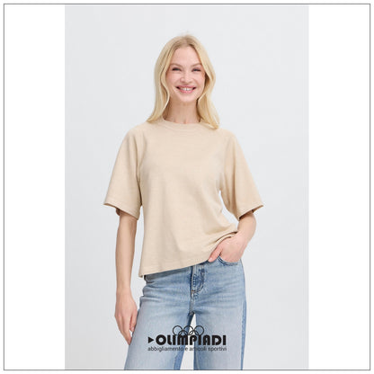 Maglia Donna b.young Bymmorla SS Beige Melange - 20818475