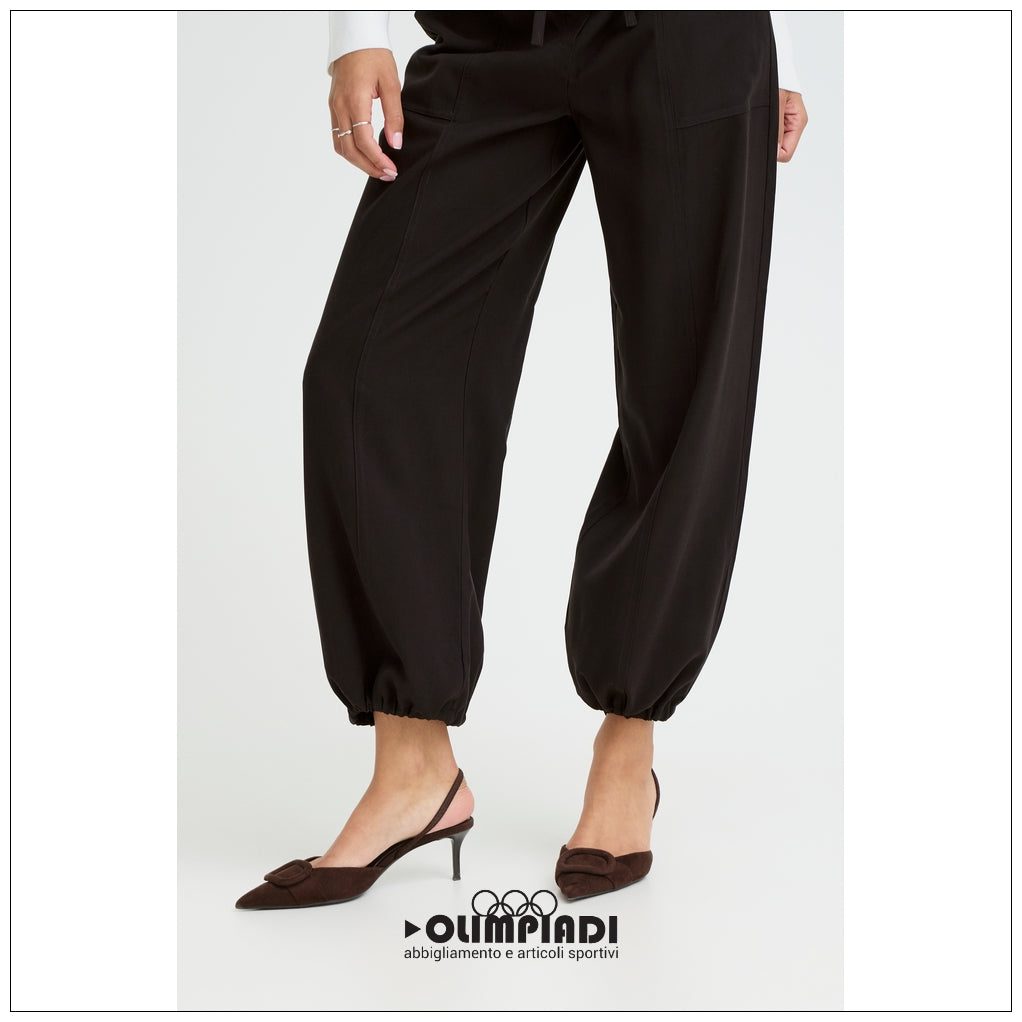 : Pantaloni Donna b.young Bydalano 2 Neri con Coulisse - 20818531