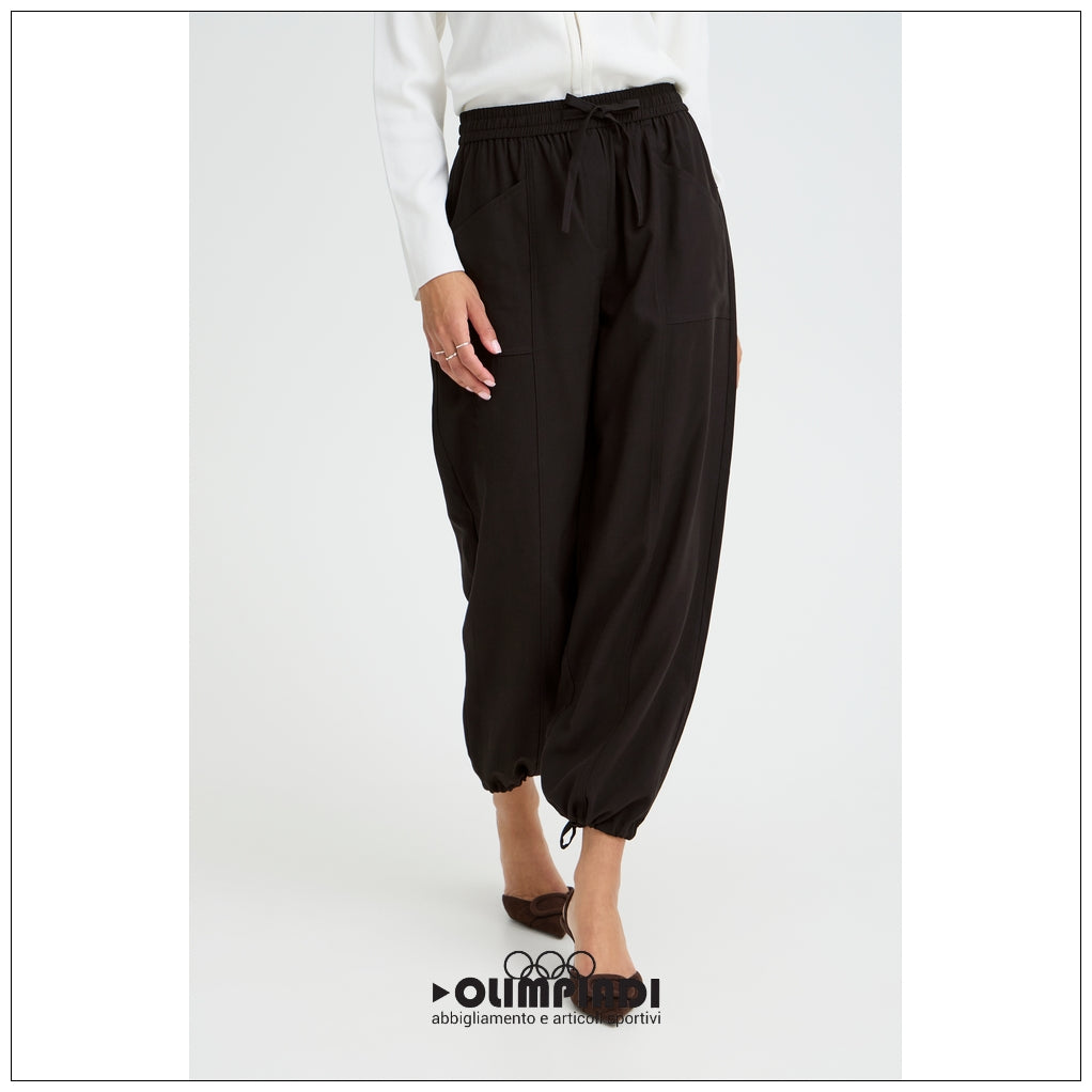 : Pantaloni Donna b.young Bydalano 2 Neri con Coulisse - 20818531