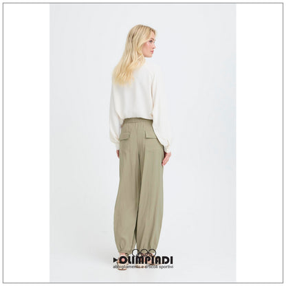 Pantaloni Donna b.young Bydalano 2 Verde Pistacchio con Coulisse - 20818531