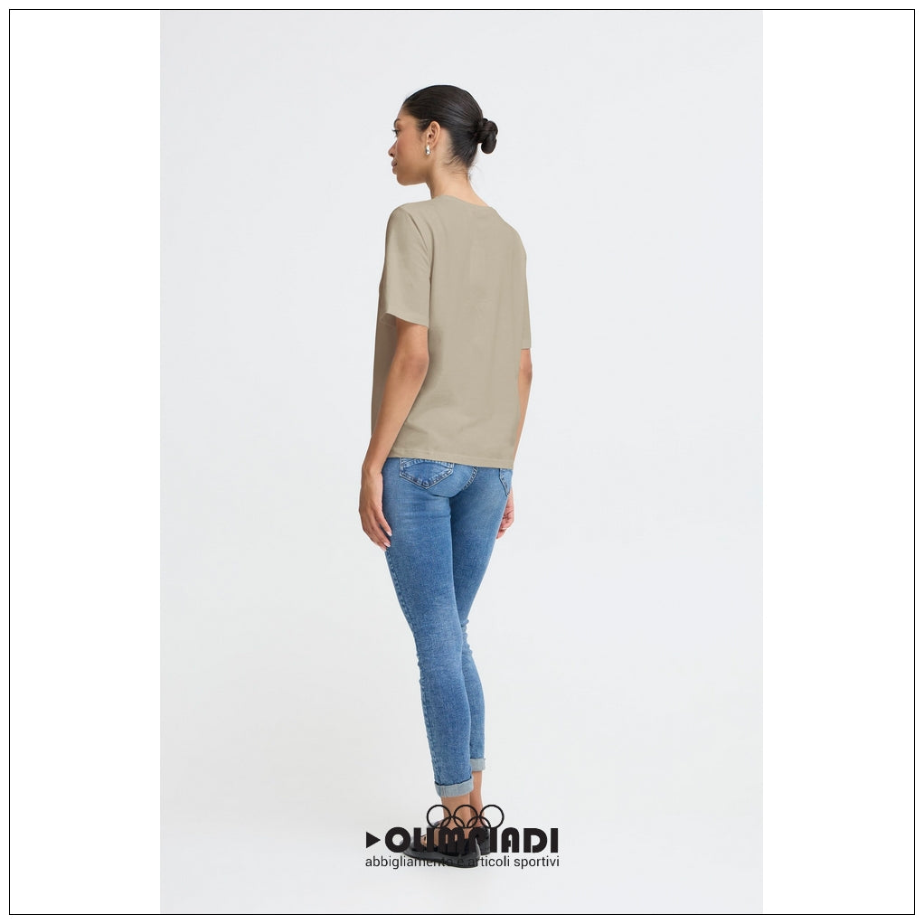 T-shirt Donna b.young Bypamila Half Sleeve Khaki - 20813611