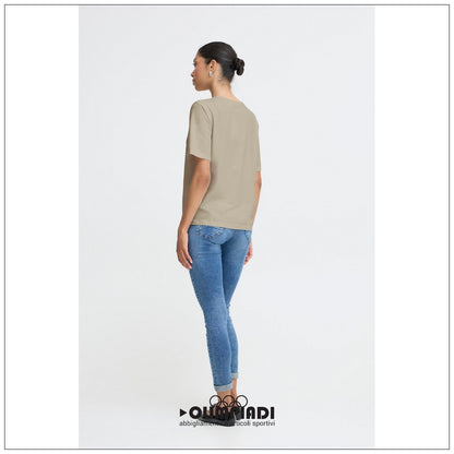 T-shirt Donna b.young Bypamila Half Sleeve Khaki - 20813611