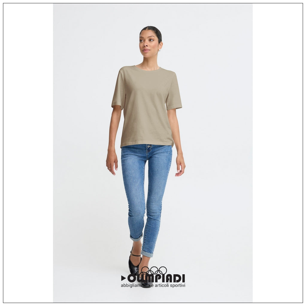 T-shirt Donna b.young Bypamila Half Sleeve Khaki - 20813611