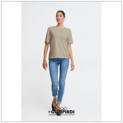 T-shirt Donna b.young Bypamila Half Sleeve Khaki - 20813611